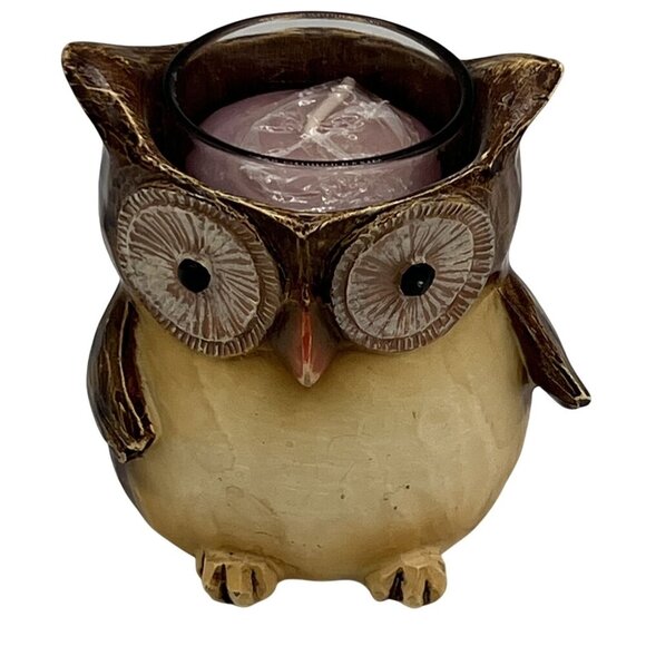 Yankee Candle Owl 2011 Antique Style Tealight Holder 3.5" Rustic Nature Votive - Picture 8 of 12